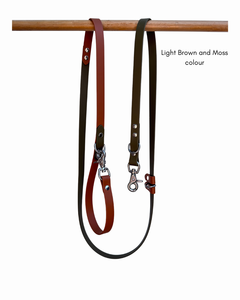 Light Brown and Moss Biothane 5 in 1 Dog Leash